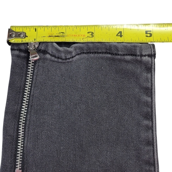 Paige Jeans Size 32 34X28 Faded Black Dover Ankle Zip Zipper Pockets Stretch USA - Picture 11 of 12